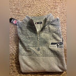 NWT Zubaz Men's NFL Gray 1/4 Zip Fleece Pullover With Camo Lines